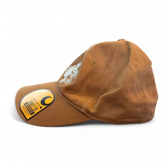 Carhartt Women's Tan adjustable baseball cap with gray embroidered floral logo - Picture 2 of 8